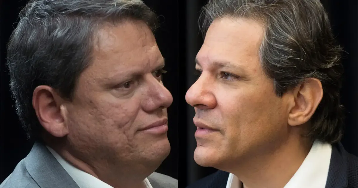 Tarcísio aparece à frente de Haddad em pesquisa para o governo de SP