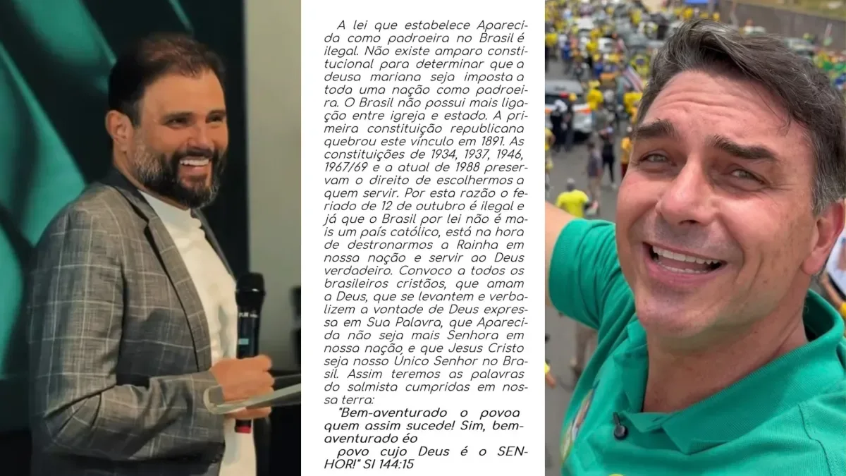 Pastor ligado a Flávio Bolsonaro questiona título de Nossa Senhora Aparecida