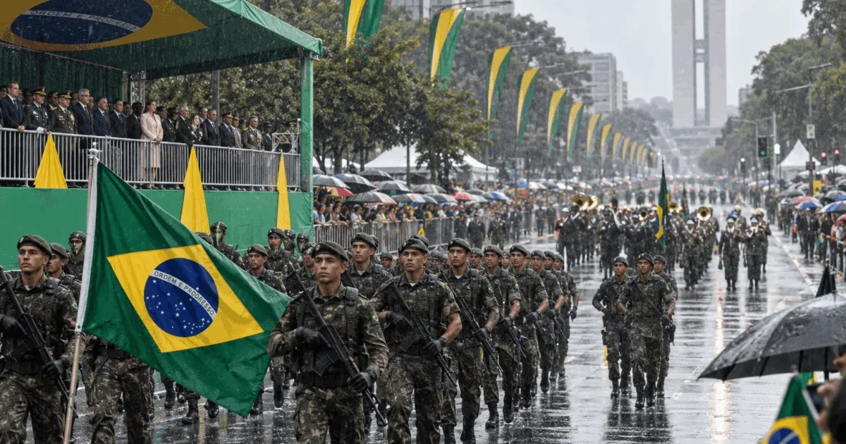 Chuva não impede desfile de 7 de Setembro no Rio de Janeiro