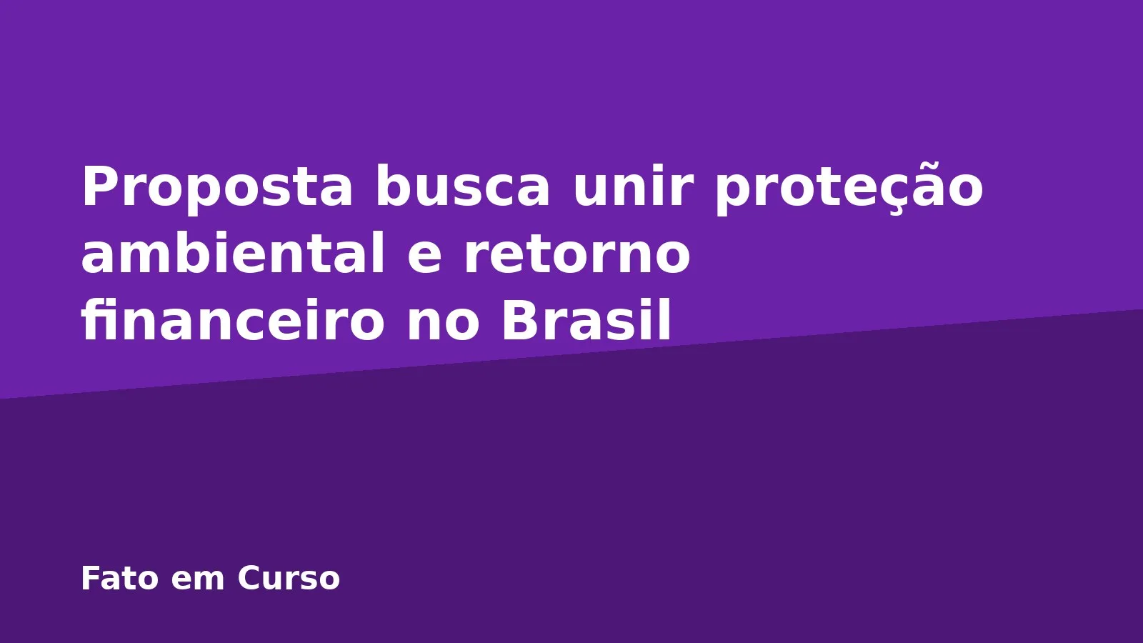 Proposta busca unir proteção ambiental e retorno financeiro no Brasil
