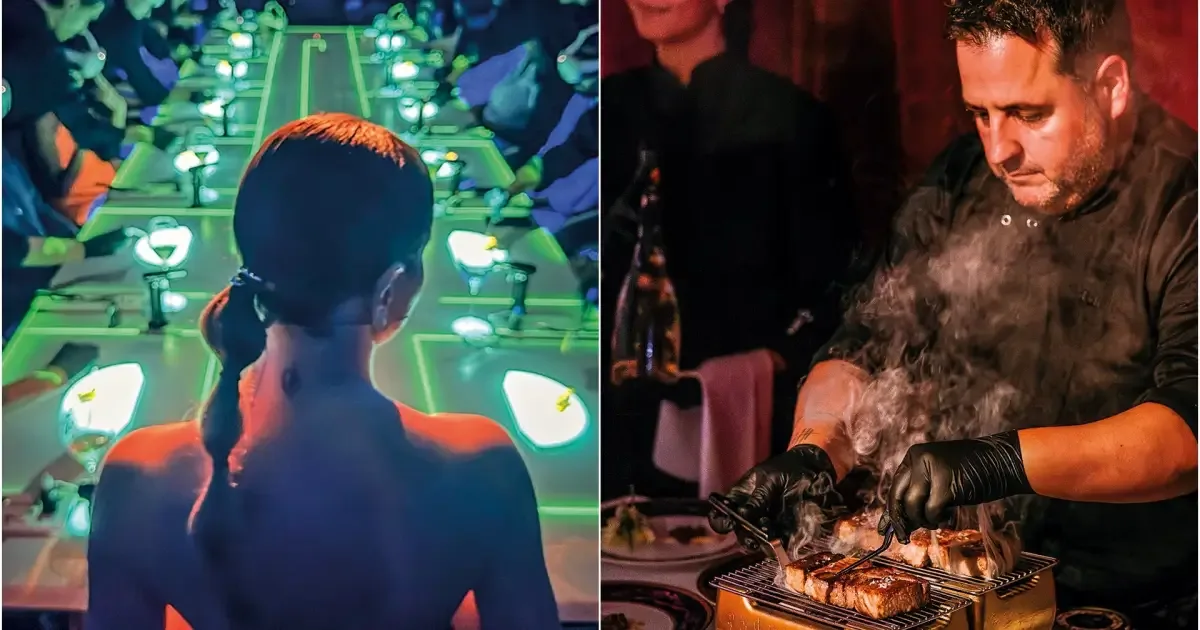Restaurantes transformam o jantar em narrativa com projeções e tecnologia