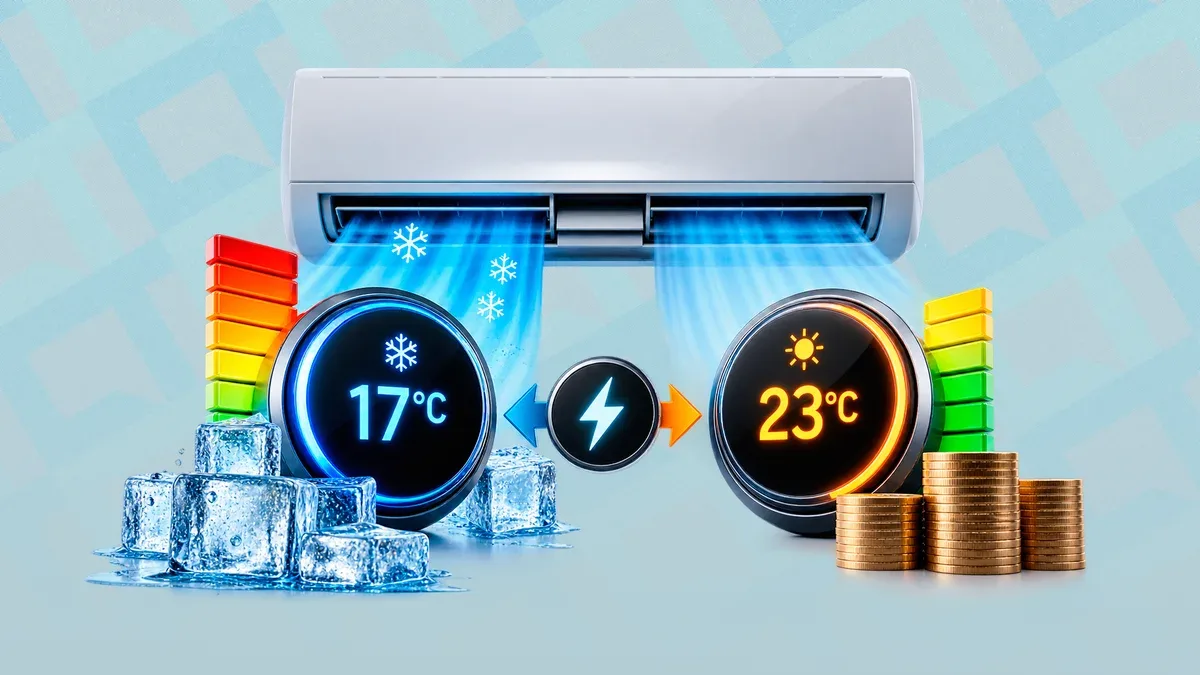 Ar-condicionado em 17 ºC consome mais energia que em 23 ºC
