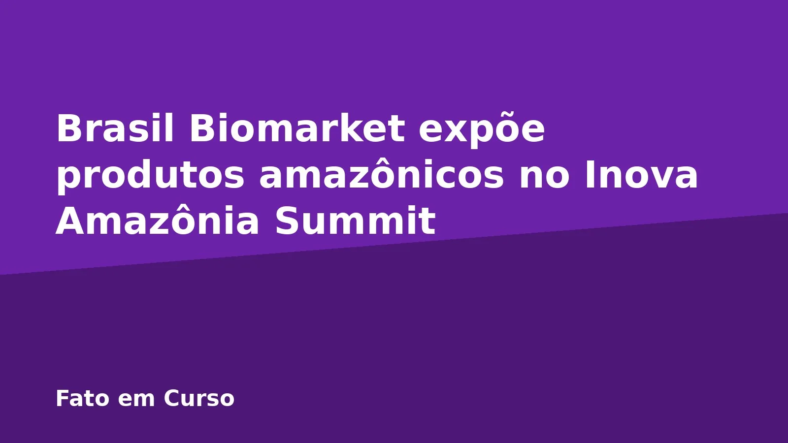 Brasil Biomarket expõe produtos amazônicos no Inova Amazônia Summit
