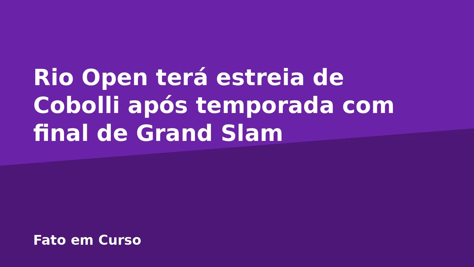 Rio Open terá estreia de Cobolli após temporada com final de Grand Slam