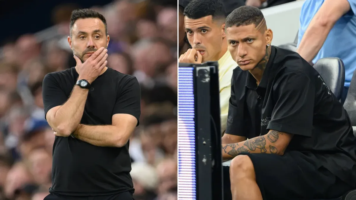 De Zerbi confirma Richarlison fora dos planos do Tottenham