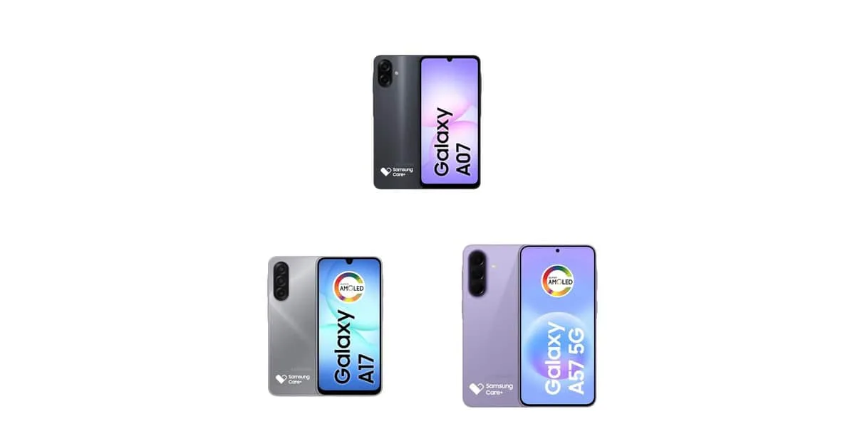 Galaxy A07, A17 e A57 5G: diferenças entre os celulares Samsung