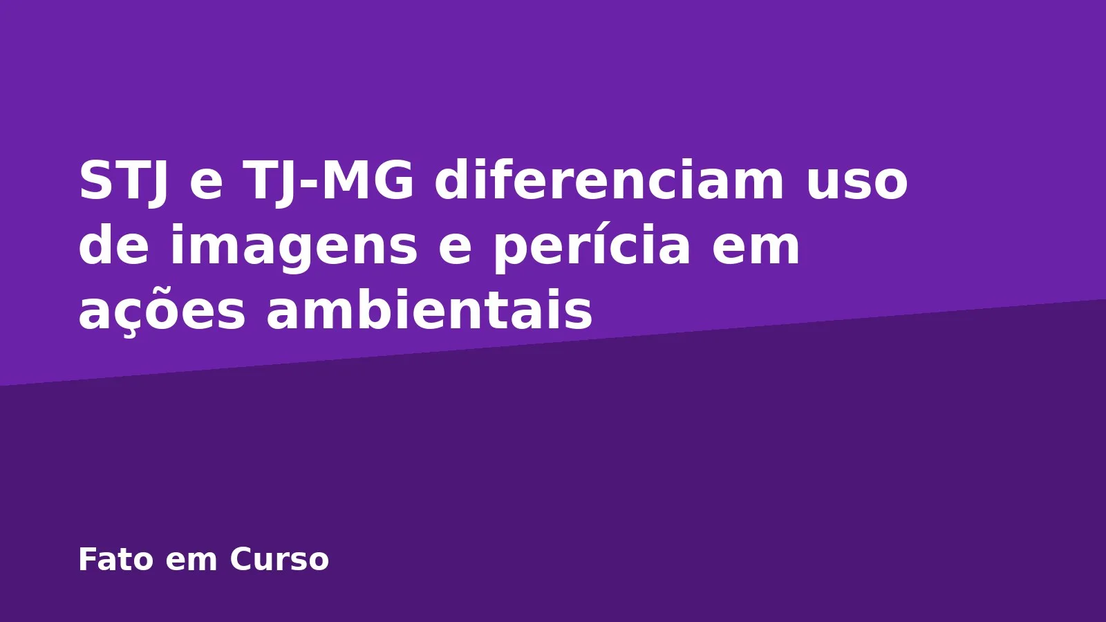 STJ e TJ-MG diferenciam uso de imagens e perícia em ações ambientais