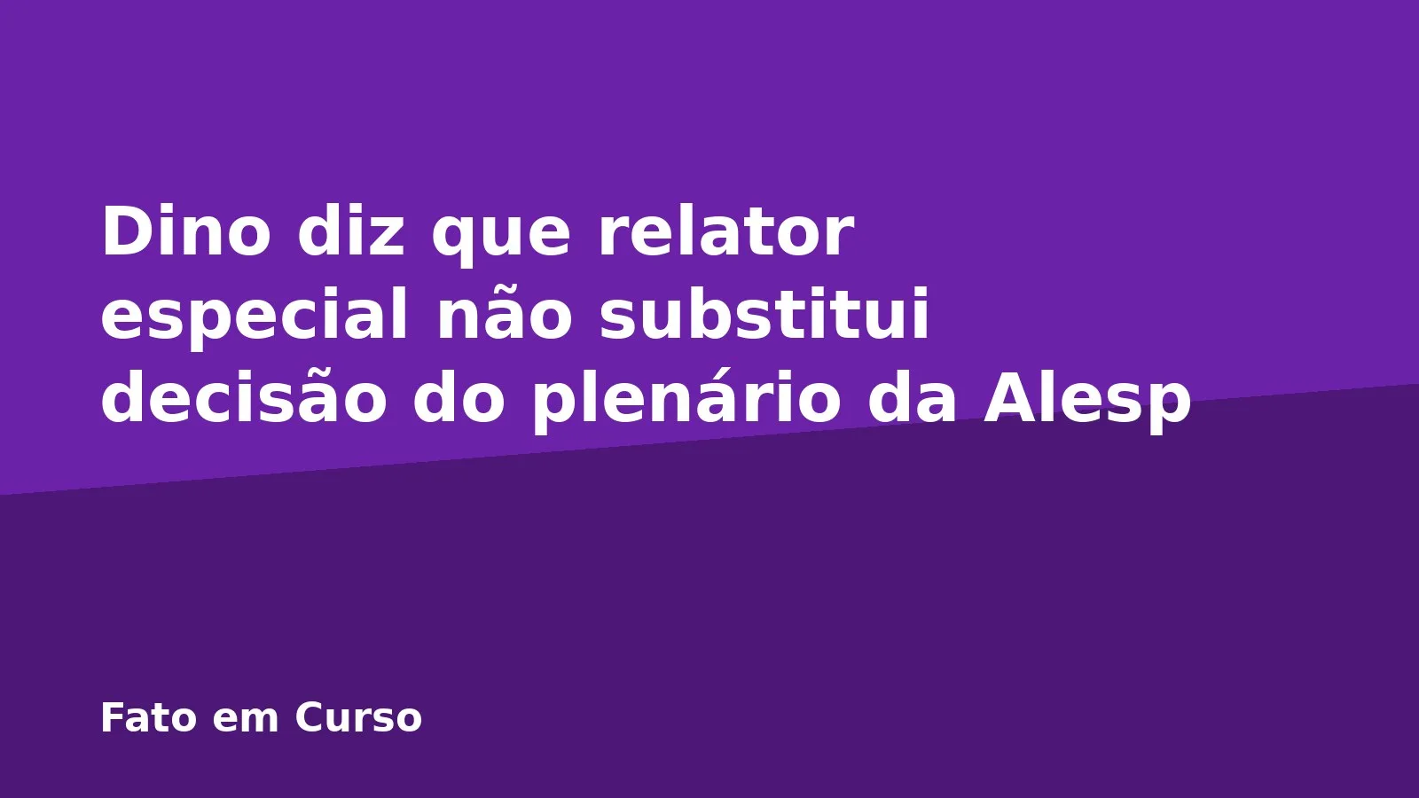 Dino diz que relator especial não substitui decisão do plenário da Alesp