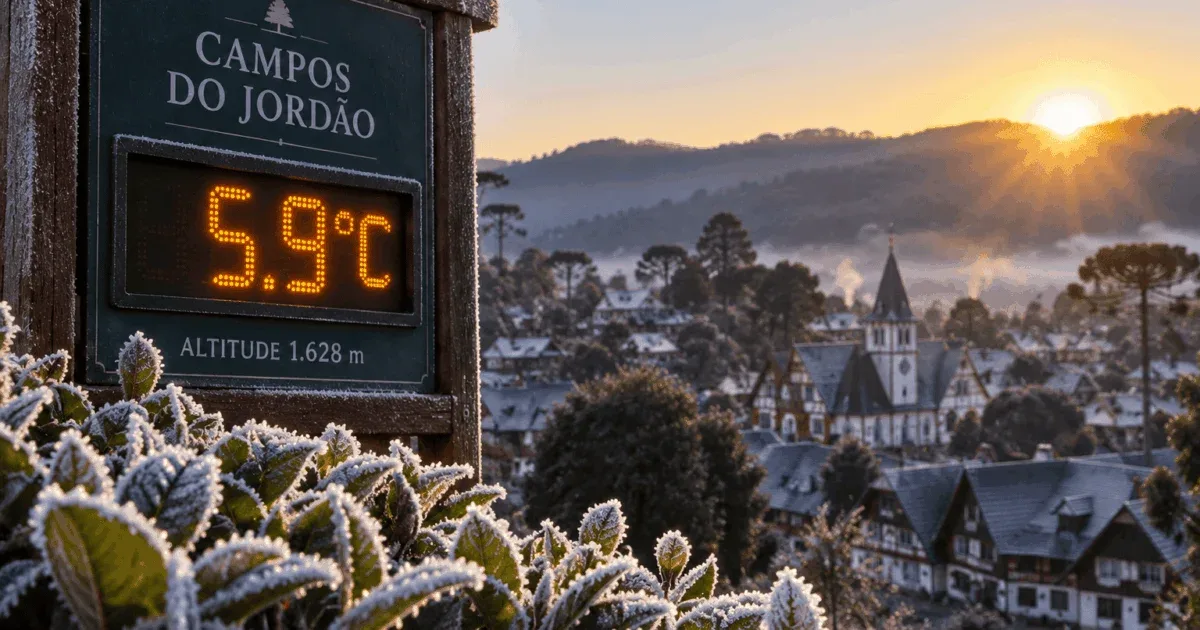 Campos do Jordão marca 5,9°C na manhã mais fria do ano em São Paulo