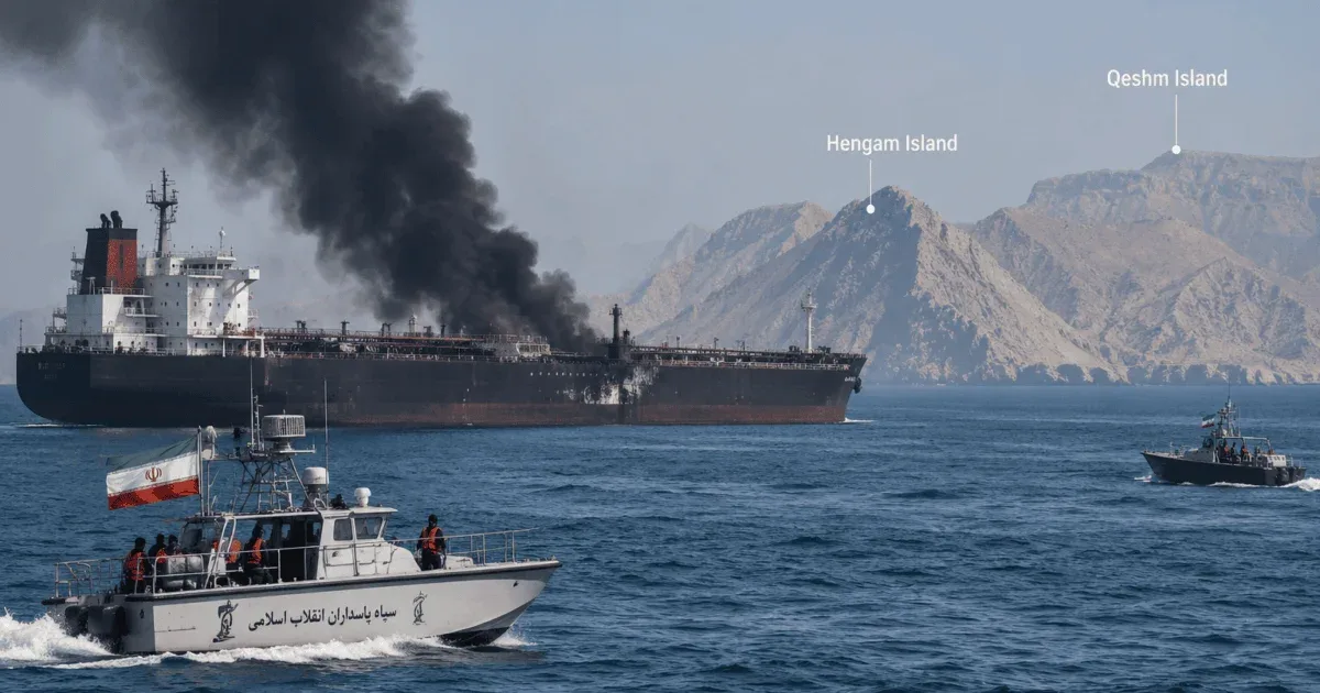 Navio mercante é atingido no Estreito de Ormuz; uma pessoa morre