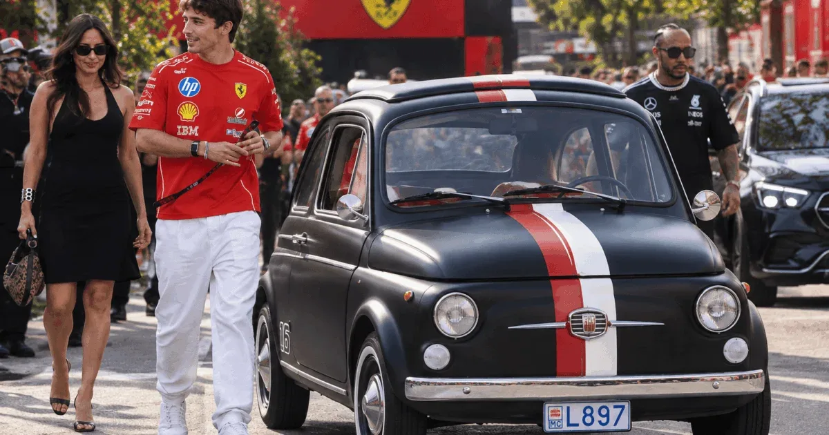 Leclerc leva Fiat 500 personalizado ao Autódromo de Monza