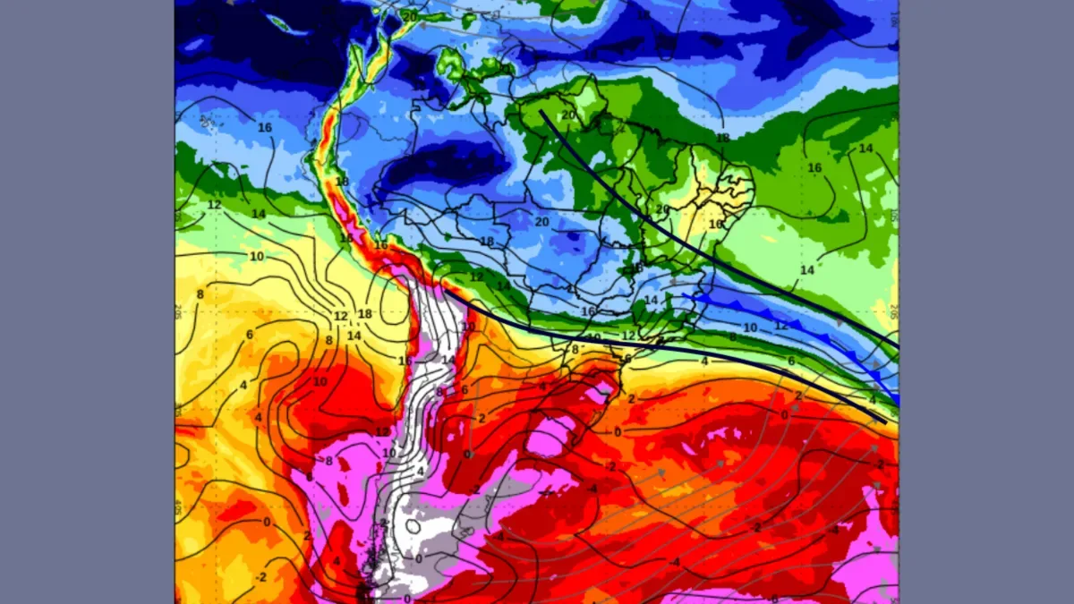 Frente fria leva tempestades, queda de temperatura e geada ao país