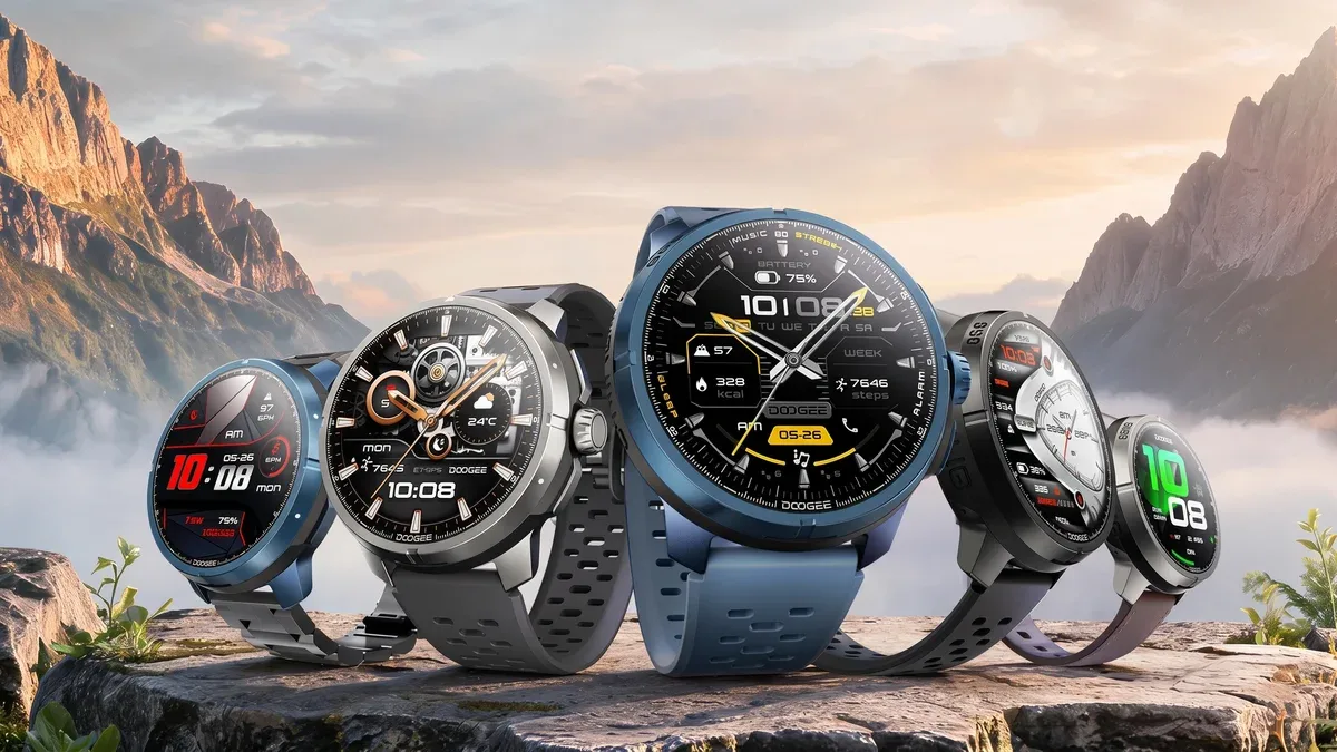DOOGEE apresenta smartwatch esportivo com GPS de banda dupla e IA